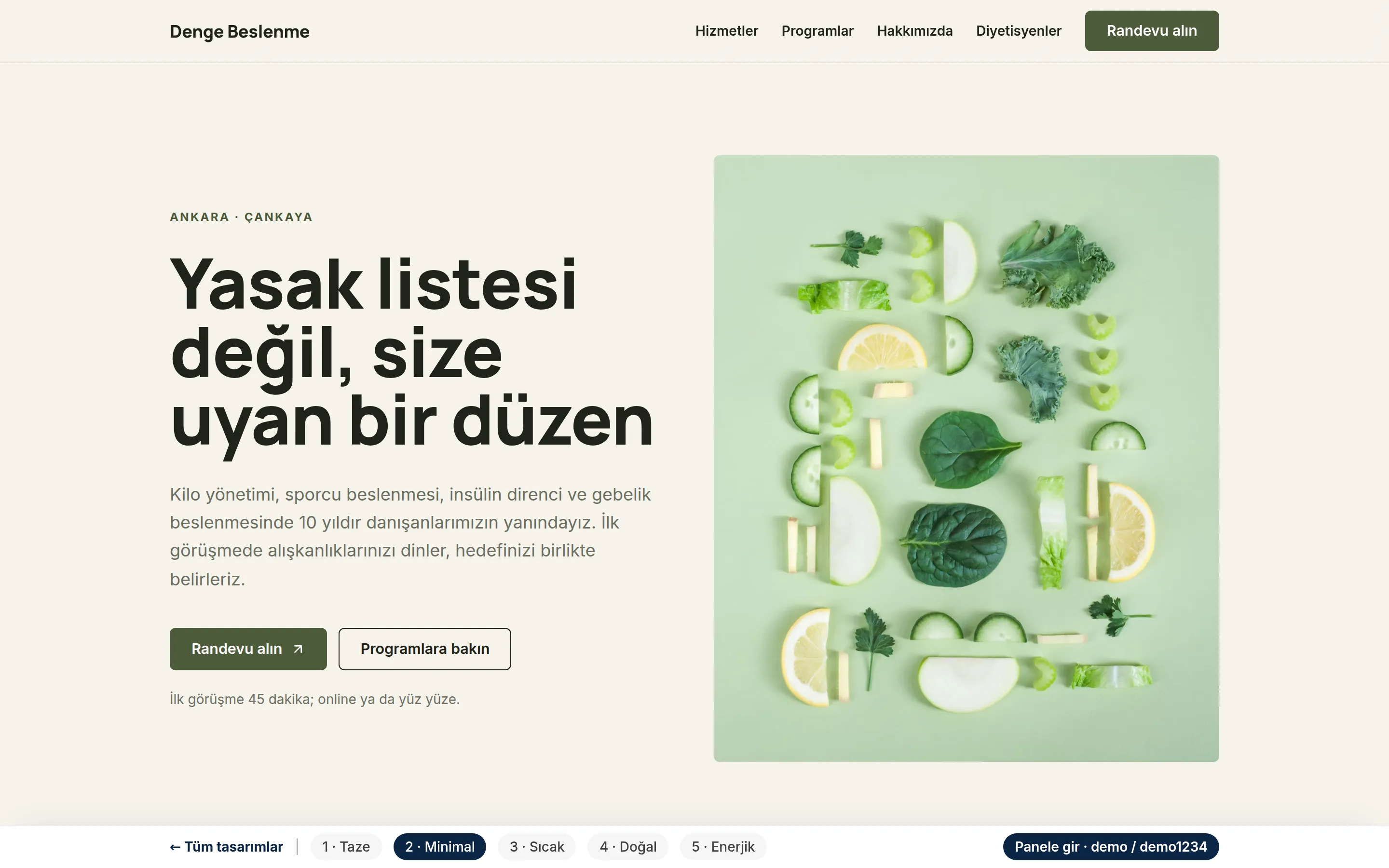 Tasarım 2 — Minimal